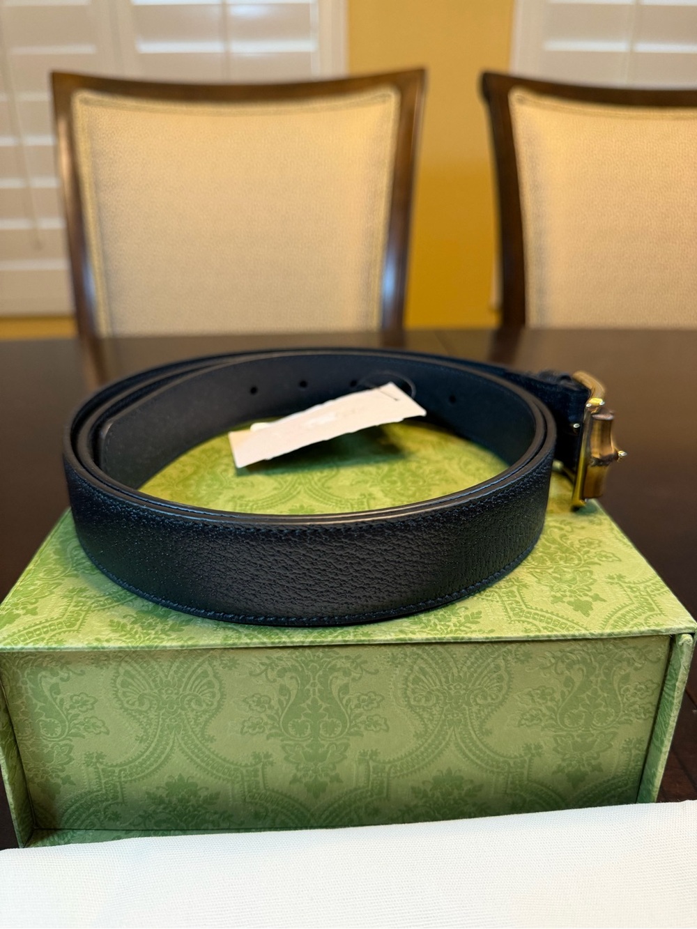 New Gucci Bamboo Logo Belt Size 48 / 120 cm Fits a Waist 44 - 48 - Picture 9 of 13